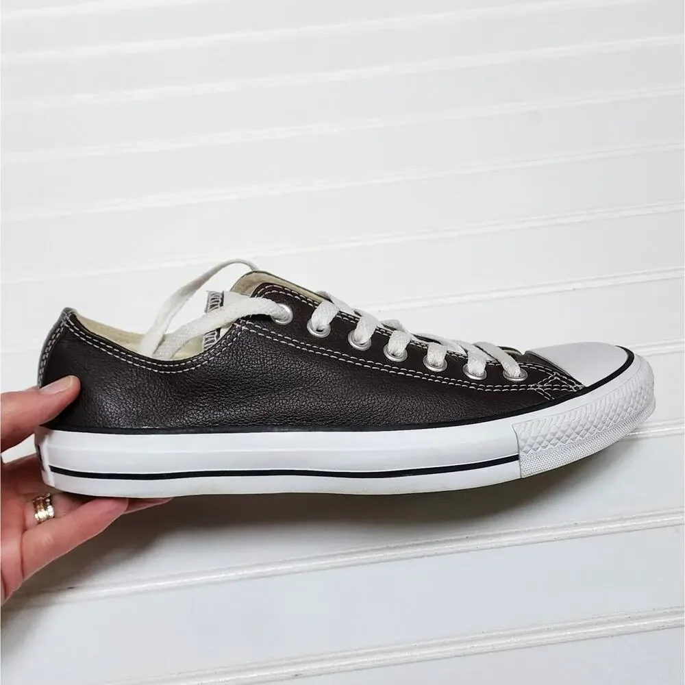 Converse Chuck Taylor All Star Low Leather Adult Sneakers Size 8.5 M/10.5W Brown - Picture 5 of 11
